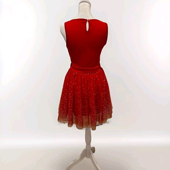Epic Threads Girls Dress Red W/Gold Sparkling Stars Size Large - Picture 2 of 4